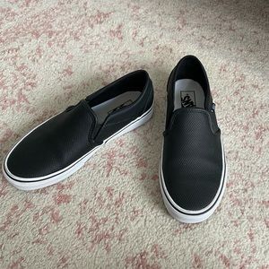 Black Slip On Vans, size 8